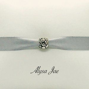 Swirls European Bead, Sterling Silver, Antiqued